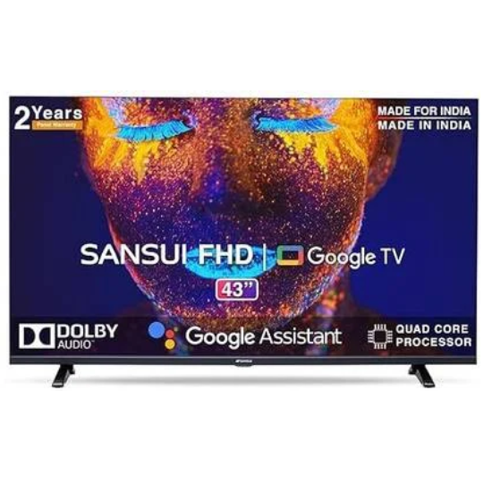 Sansui 109 cm (43 inch) Full HD LED Smart Android TV with Android LED With Voice Search Smart Remote  (JSG43CSFHD)